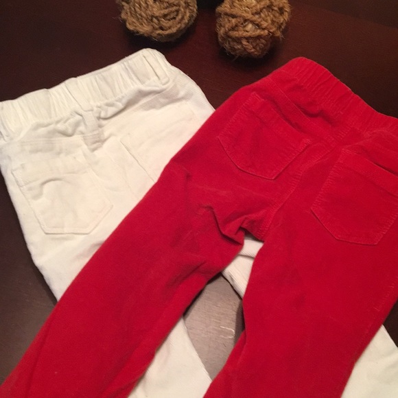 Suede red & white corduroy pants size 2T - Picture 4 of 5